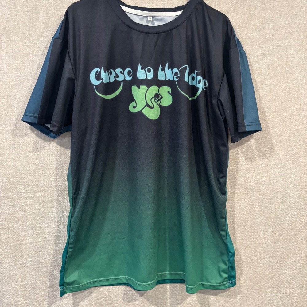 Yes Band Close to the Edge Ombre Graphic T-Shirt XL Black Green Progressive Rock
